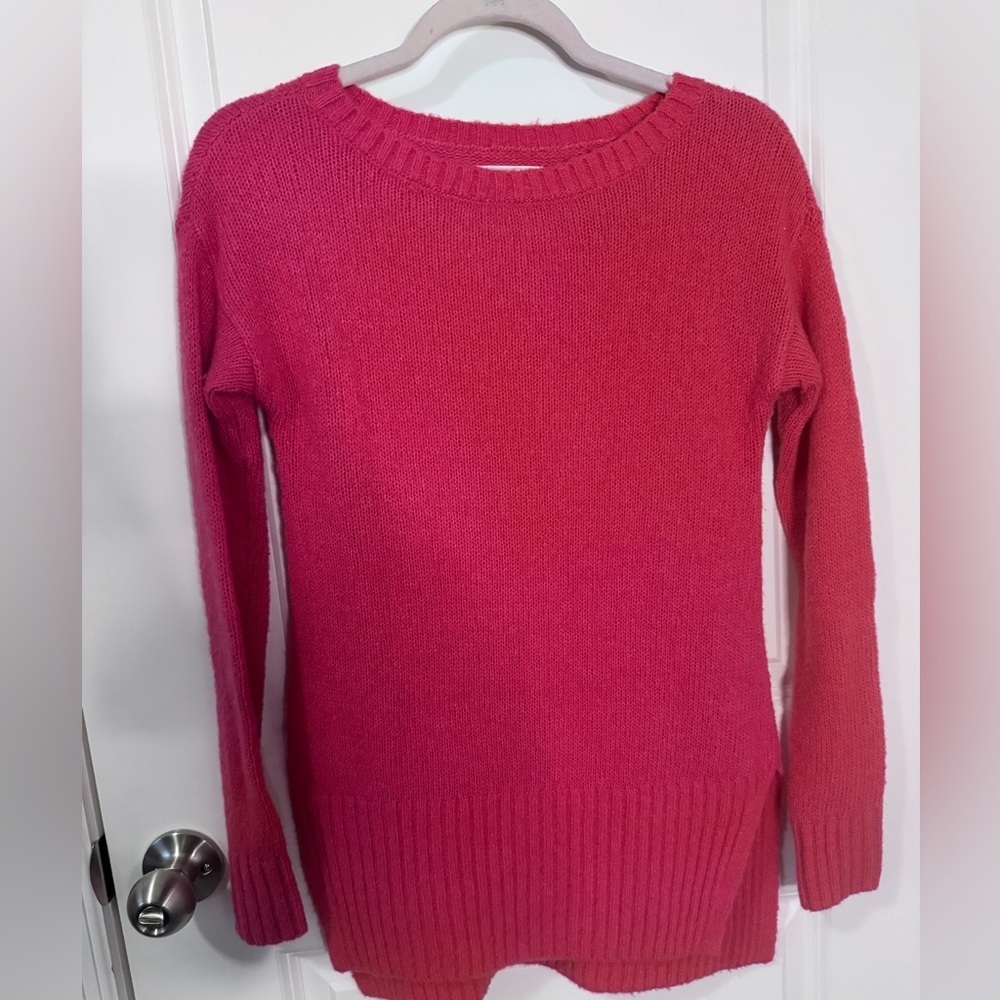 Lou & Grey Vibrant Pink Crew Neck Sweater-XS Petite